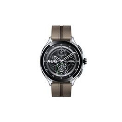 Montre Connectée Xiaomi Mi Watch 2pro Argent et Bracelet Cuir Marron Fd