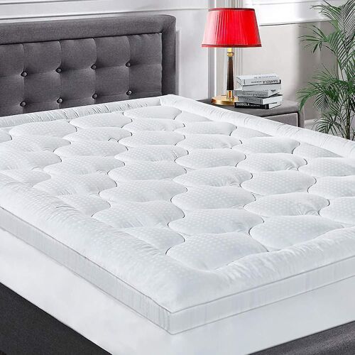Twin Xl Surmatelas Surmatelas Extra Épais Refroidissement Matelas 400tc Coton Haut Peluche Bas Alternative Remplissage Oreiller Top Matelas