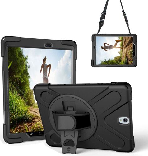 Coque Pour Galaxy Tab S3 T820/T825 (9,7 Pouces), Antichoc Robuste Étui Avec Support Rotatif, agonne Et Bandoulière Réglable Protection Housse Samsung Galaxy Tab S3 (T820 / T825),[COQ5191722]