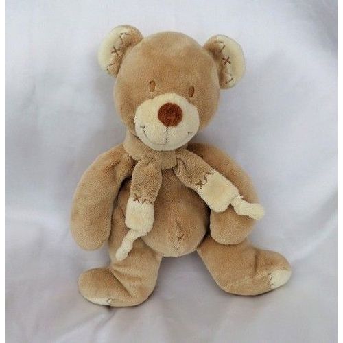 Doudou Peluche Ours Beige Croix Nombril Nicotoy