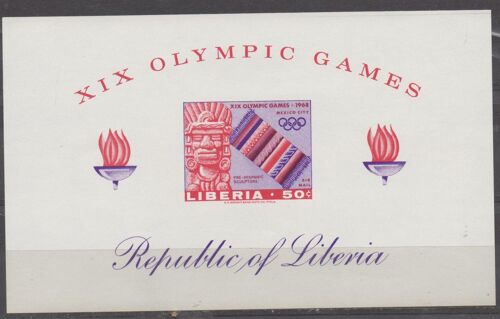 Liberia Timbre Jeux Olympiques De Mexico 1968