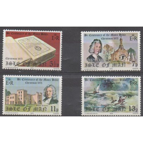 Ile De Man Timbres Noël 1975