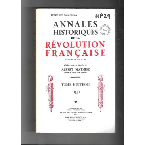 Annales Historiques De La Révolution Française