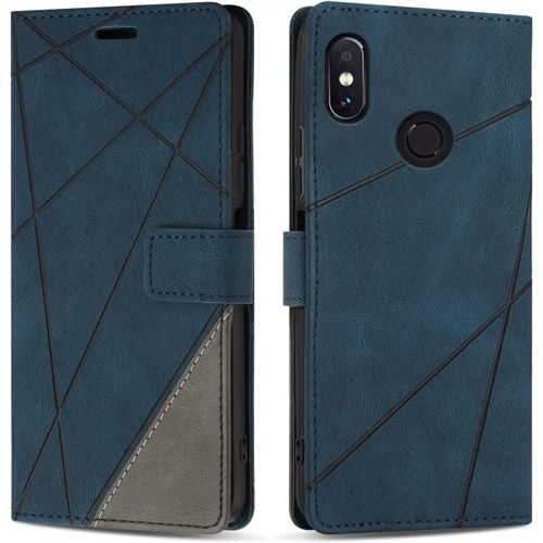 Coque Pour Xiaomi Redmi Note 5, Protection Housse Etui En Cuir Pu Portefeuille Livre Pour Xiaomi Redmi Note 5, Emplacements Cartes, Fonction Support, Bleu