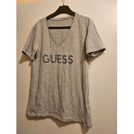 T-shirt Guess Jeans Manches Longues Rose Avec Strass - Taille M - Neuf Avec étiquettes