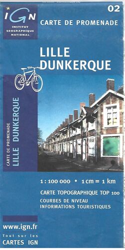 Carte Ign N°02-1 : 100 000-Lille Dunkerque