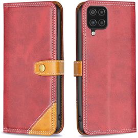 Pour Samsung Galaxy A12 / M12 Coque, Étui Housse Portefeuille Flip Case Cuir Coque Rabat Clapet Avec Porte Carte Support Antichoc Élégante Etui Coque Pour Samsung Galaxy A12 / M12,Rouge