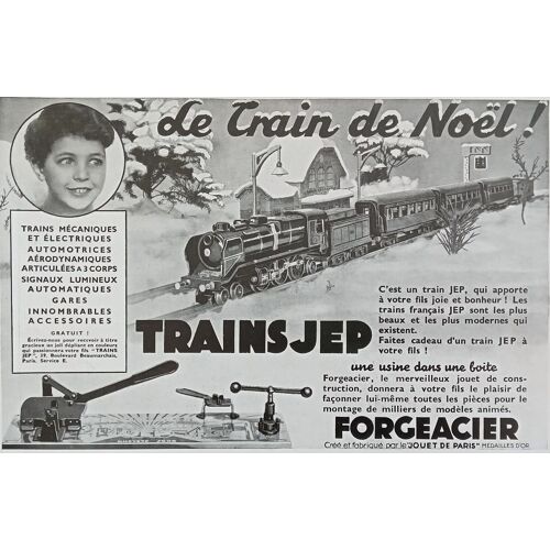 Lot 8 Affiches Publicités Anciennes Années 30 : Jouets Enfants, Train Électrique, Trains Jep, Gyroplane Mécavion, Kosmos, Märklin... (Vintage French Advertising)