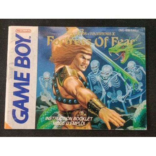 Wizards & Warriors X Fortress Of Fear - Notice Officielle - Gameboy