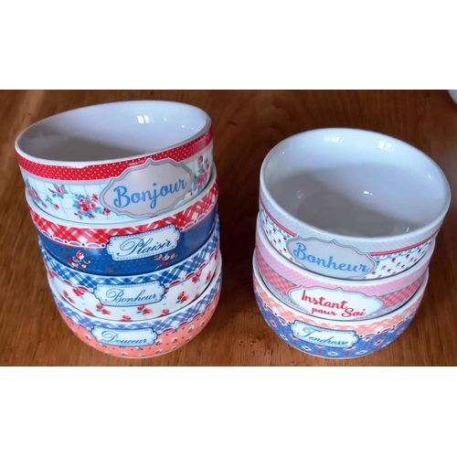 7 Petits Bols En Porcelaine Royal Boch Belgium - Tous Différents Mais Similaires - Hauteur 05cm ,Diamètre Large 10cm Env. - Années 80