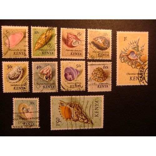 42 Kenya 1971 / Coquillages De La Faune Marine / Yvert 34 / 44 Fu Incomplet