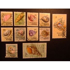 42 Kenya 1971 / Coquillages De La Faune Marine / Yvert 34 / 44 Fu Incomplet