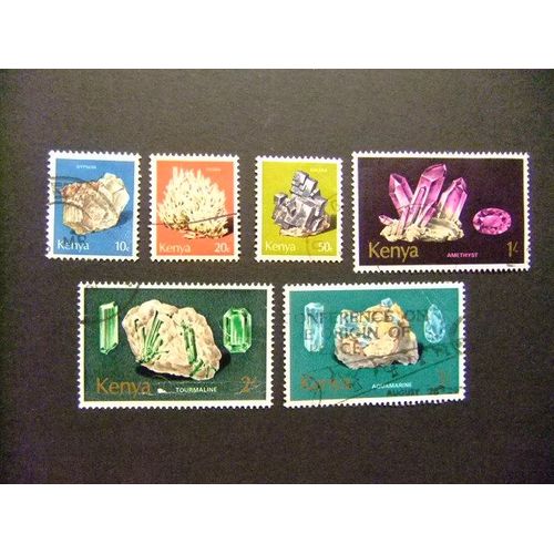 42 Kenya 1977 / Minerales Minéraux / Yvert 95 / 96 + 99 +102 +104 / 105 Fu
