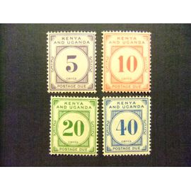42 Kenya Uganda Tanganyika 1928 - 33 / Numeros / Yvert Taxe 1 / 3 + 5 Mh Incompleta