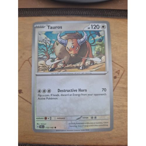 Carte Pokémon Tauros 112/142