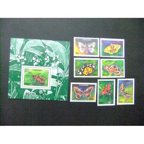 46 Tanzanie Tanzania 1996 / Faune Insectes Papillons / Yvert 1948 / 1954 + Bloc 286 Mnh