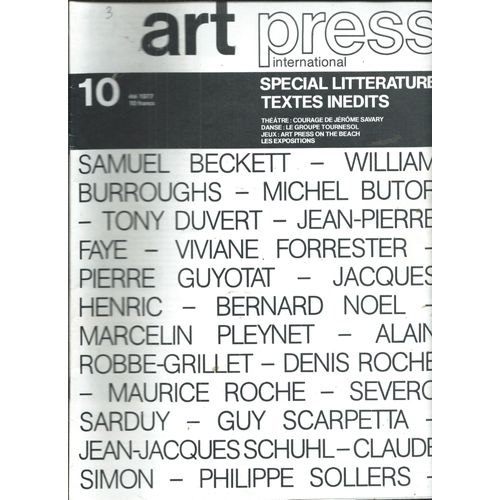 Art Press International Été 1977 William Burroughs, Jean-Pierre Faye, Viviane Forrester, Marcelin Pleynet, Pierre Guyotat, Bernard Noel, Jacques Henric, Jérome Savary, Man Ray, Groupe Tournesol