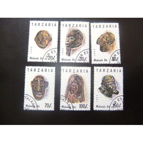 46 Tanzanie Tanzania 1994 / Masques / Yvert 1363 / 1368 Fu Série Incomplète