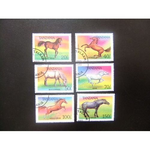 46 Tanzanie Tanzania 1994 / Chevaux / Yvert 1435 / 1440 Fu Série Incomplète