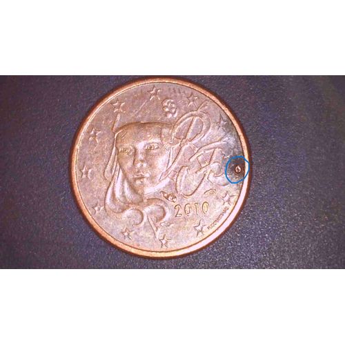 Pièce 1 Centimes Euro France 2010 Fautée