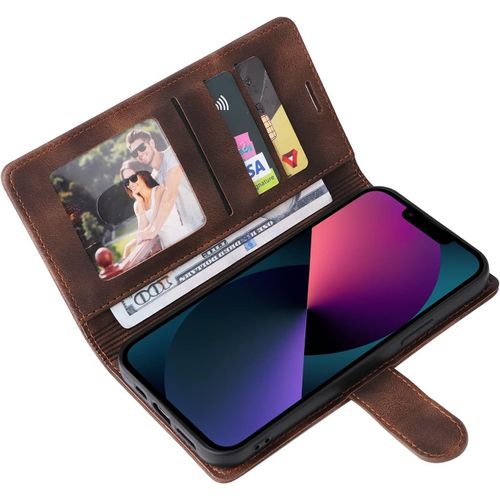 Tianyi-Coque Pour Oppo A57/A77/A57s 4g, Étui De Protection De Portefeuille Antichoc De Fente Pour Carte, Support De Carte À Rabat En Cuir En Pu Étui De Téléphone Pour Oppo A57/A77/A57s 4g (Marron)