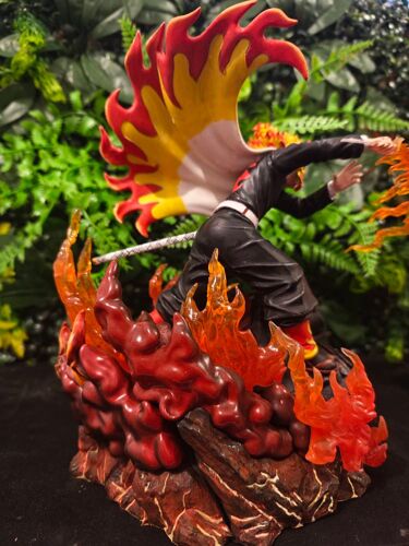 Figurine, Démon Slayer Rengoku, 25cm, Résine Peinture Fait Artisanalement
