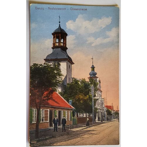 Carte Postale Cancienne, Pologne, Danzig Gdansk, Neufahrwasser, Vieille Rue