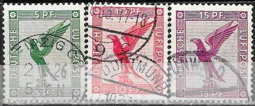 Allemagne, Rép. De Weimar 1926 / 27, Beaux Timbres De Poste Aérienne Yvert 27 28 Et 29, Aigle Impérial Stylisé.