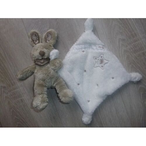 Nicotoy Doudou Mouchoir Lapin Beige et marron My Friend