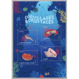 Série Nature (36) : Faune : Coquillages Et Crustacés Feuillet 5557 Année 2022 N° 5556 5557 5558 5559 Yvert Et Tellier Luxe