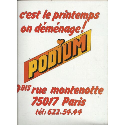 Podium 01/03/1981 Claude François, Hervé Vilard, Lenorman, Sheila, Mireille Mathieu, Sardou, Hallyday, Dalida, Sophie Marceau, Robert Palmer, Falissard, Bashung,Elli & Jacno,Alex Et Les Lézards, Jaïro