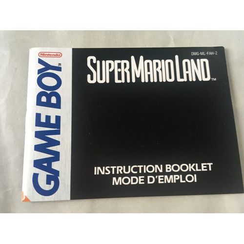 Notice / mode d'emploi du jeu game boy / gameboy : Supermarioland