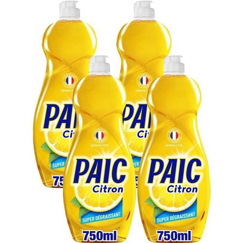 PAIC Liquide vaisselle Citron - Lot de 4 x 750ml