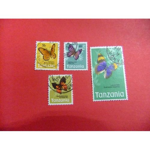 51 Tanzanie Tanzanie 1973 / Faune Papillons S /Yvert 37 - 39 + 42 Fu