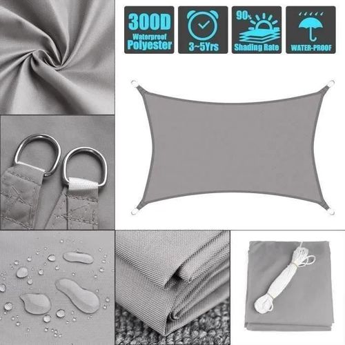 Voile D\'ombrage - L0144b - Rectangulaire - Gris - 2.5x3m