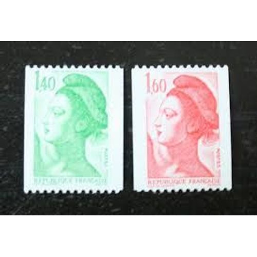 Type Liberté La Paire Provenaant De Roulettes Année 1982 N° 2191 2192 Yvert Et Tellier Luxe