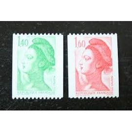 Type Liberté La Paire Provenaant De Roulettes Année 1982 N° 2191 2192 Yvert Et Tellier Luxe