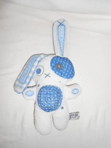 Doudou Lapin Blanc Et Bleu Tape A L'oeil Tao Rond Spirale Croix Bouton Raye Beige Ecru Creme Taupe 50317 2010