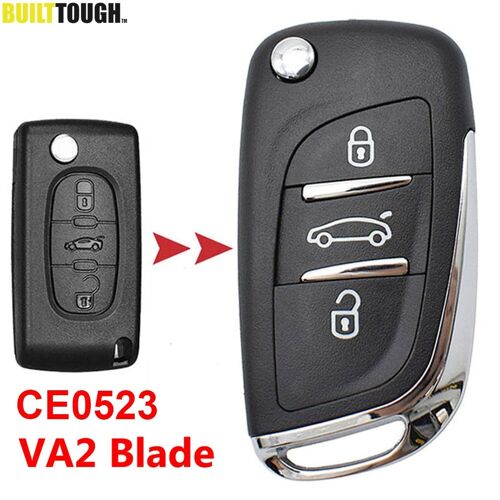Coque Pour Clé De Voiture, 3 Boutons, Pliable, Mise À Niveau Modifiée, Pour Peugeot 308 3008 5008 Et Citroën C2 C3 C4 Va2 Ce0523
