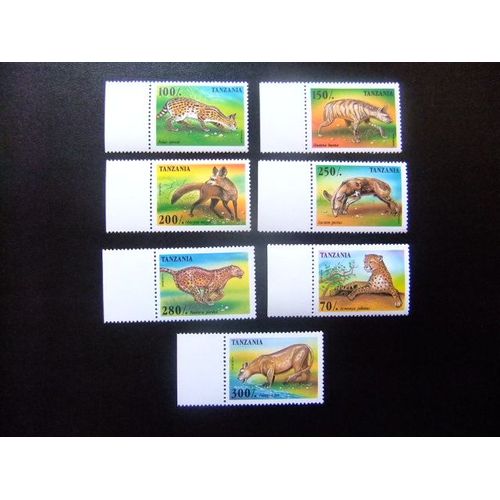 46 Tanzanie Tanzanie 1996 / Funa Wild Animals / Yvert 913 / 919 Mnh
