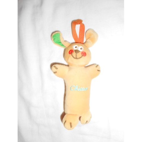 Doudou Hochet Chien Pouet Hochet Jaune Vert Bleu Avec Attache Orange Artsana