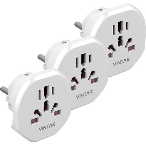 KALANKA-3PC Adaptateur Prise Anglaise vers France,Adaptateur Prise USA vers France,Adaptateur de Voyage pour UK, USA, Canada, Chine, Australie, Italie, Suisse, Prise Monde, Blanc