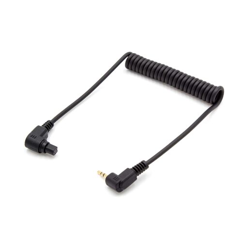 vhbw Câble flash photo compatible avec Canon EOS 1D(s) Mark IV, 1Ds, 1V, 20D, 3, 30D, 40D, 50D, 5D DSLR - 90cm, en spiralé