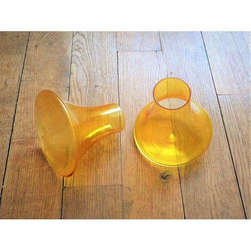 2 Vases en Verre Transparent Jaune-