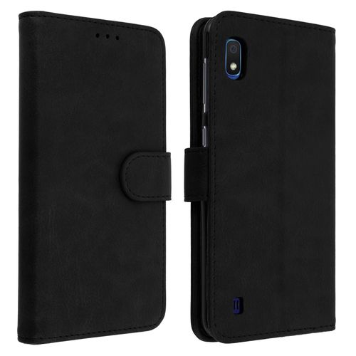 Housse Samsung Galaxy A10 Étui Portefeuille Support Stand Noir