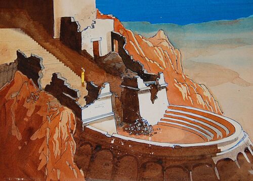 Cellulo Original Les Mondes Engloutis Anime Cel Anime Discours Du Temple 2 1984