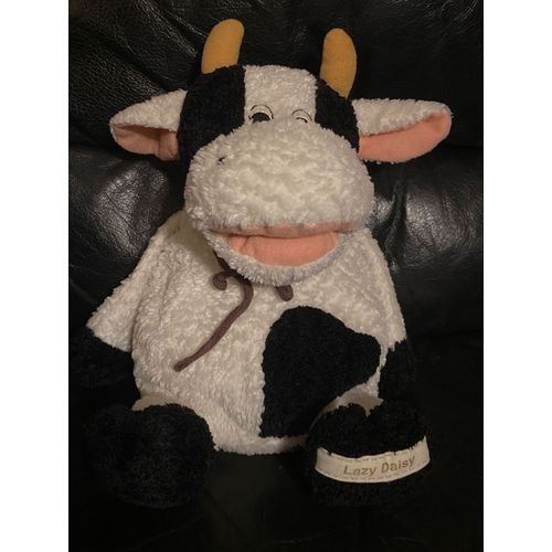 Peluche Doudou Vache Lazy Daisy Noir Et Blanche Anna Club Plush 36 Cm