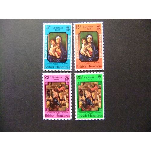 42 Honduras Britannique 1969 / Navidad Noël / Yvert 237 / 240 Mnh Stanley Gibbons 279 / 282 Mnh