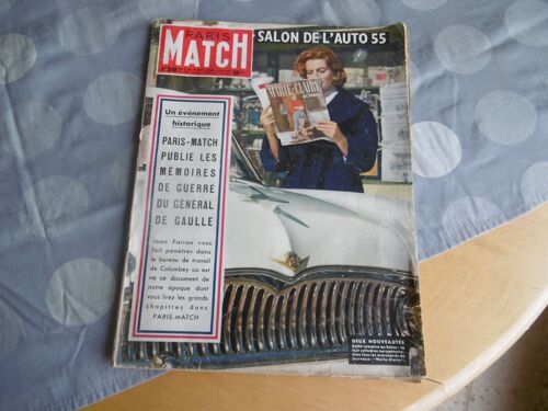 Automobile - Salon De L Auto 1955 -Paris Match N° 288- Deux Nouveautés : La 8 Cylindres Européenne - Un Événement Historique : Mémoires De Guerre Du Général De Gaulle ..