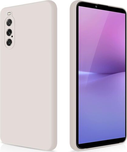 Coque pour Sony Xperia 10 V Case en Silicone, Etui de Protection Antichoc Etui Housse Silicone Ultra-Mince avec Couche Int¿¿rieure en Fibre et Protection pour Cam¿¿ra, Blanc